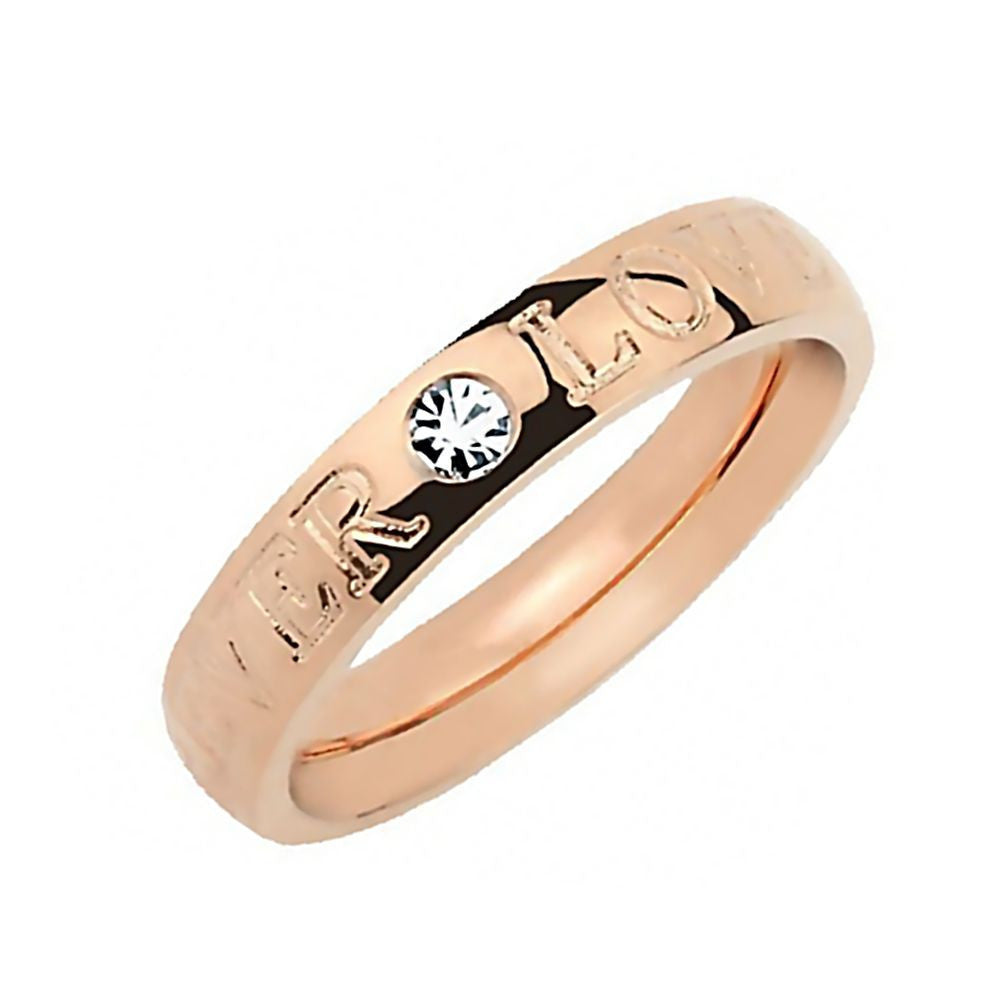 Forever Love: 4mm Titanium & IP Rose Gold Etched Wedding Band Ring - Trustmark Jewelers - Wedding Bands - 2