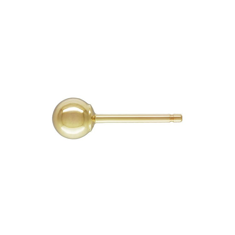 Classic 4mm 14K Yellow Gold Ball Stud Post Earrings