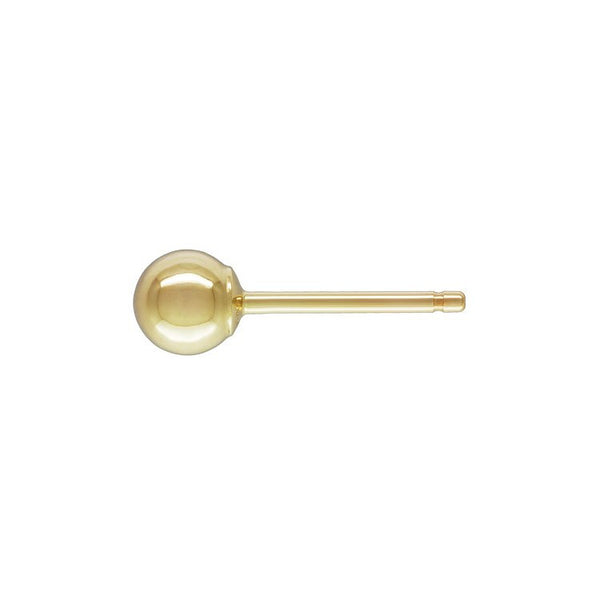 Classic 4mm 14K Yellow Gold Ball Stud Post Earrings