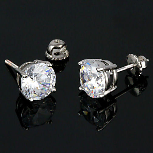 Mens diamond earrings screw back Clearance