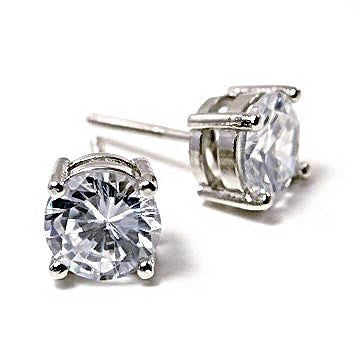 Clark: Mens 6.5mm Russian Ice Diamond CZ 2.0 carat Screw Back Earrings - Trustmark Jewelers - Earrings - 1