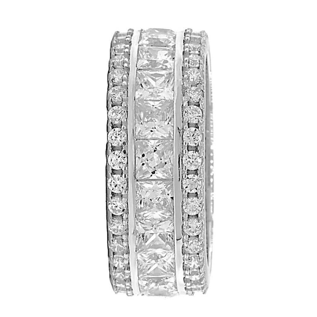 Colorado: 5.8ct Russian Ice CZ 3 Row Stacked Eternity Band Ring - Trustmark Jewelers - Eternity Bands - 4