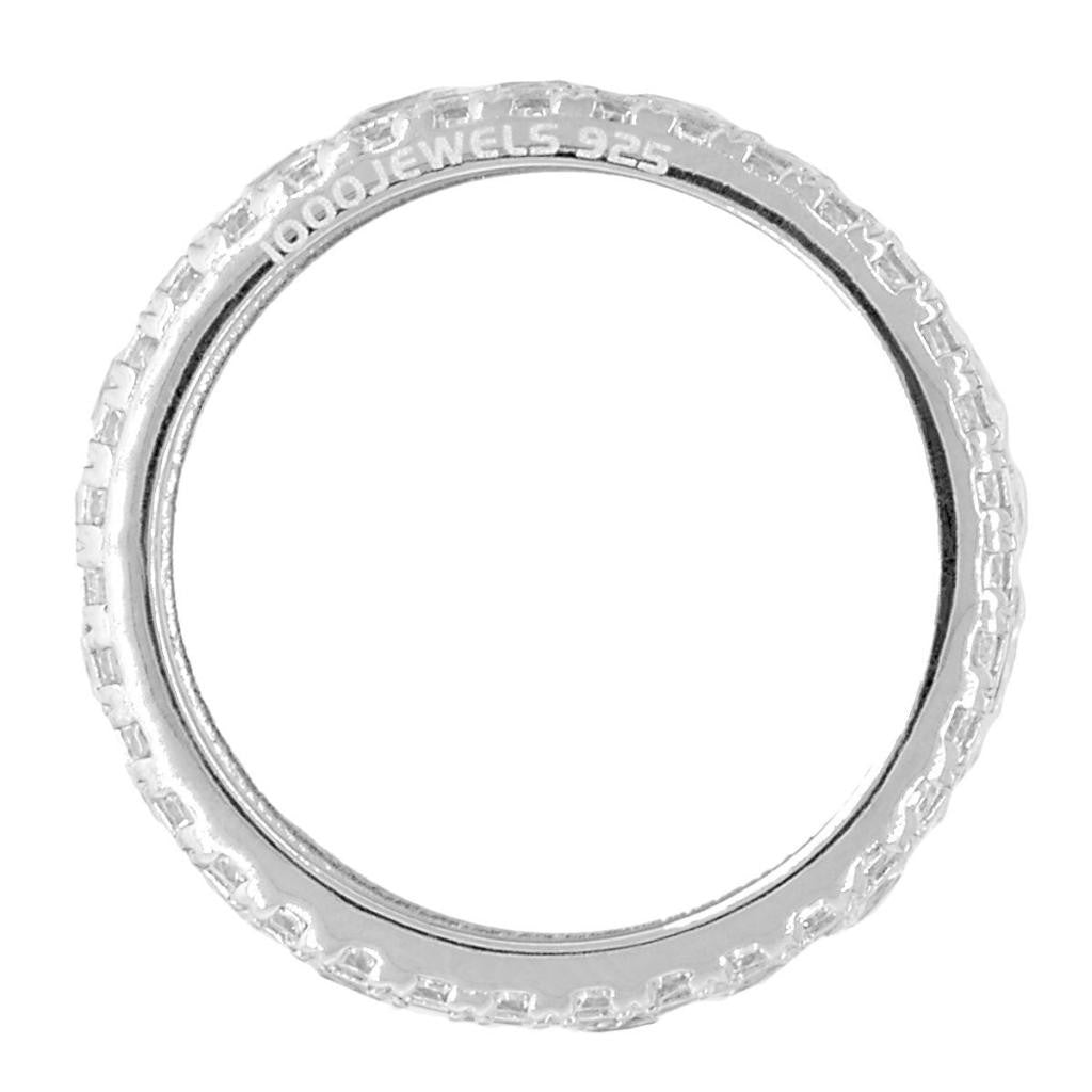 Colorado: 5.8ct Russian Ice CZ 3 Row Stacked Eternity Band Ring - Trustmark Jewelers - Eternity Bands - 3