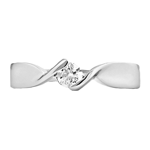 Damara: 0.25ct Hearts-n-Arrows IOF Diamond CZ Promise Ring 925 SS - Trustmark Jewelers - Promise Rings - 1