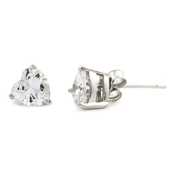 Cassie: 1.50ct 6mm Heart Cut Russian Ice on Fire CZ Stud Earrings - Trustmark Jewelers - Earrings - 1