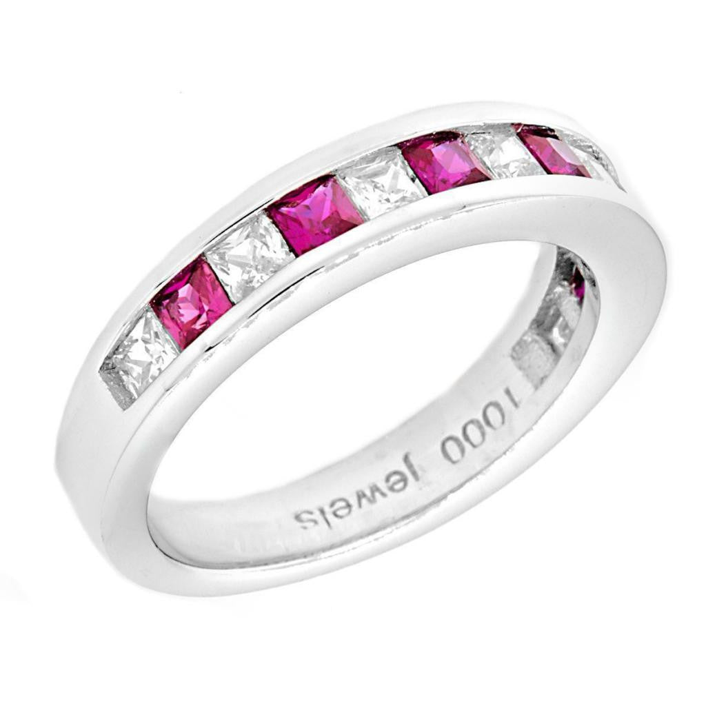 Olicia B: 2.21ct Princess cut created Ruby Semi-Eternity Wedding Band - Trustmark Jewelers - Wedding Bands - 3