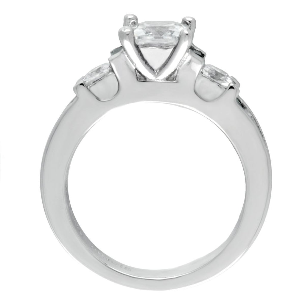 Olympia E: 2.14 ct Emerald and Russian Ice CZ Engagement Band Ring - Trustmark Jewelers - Engagement Rings - 4