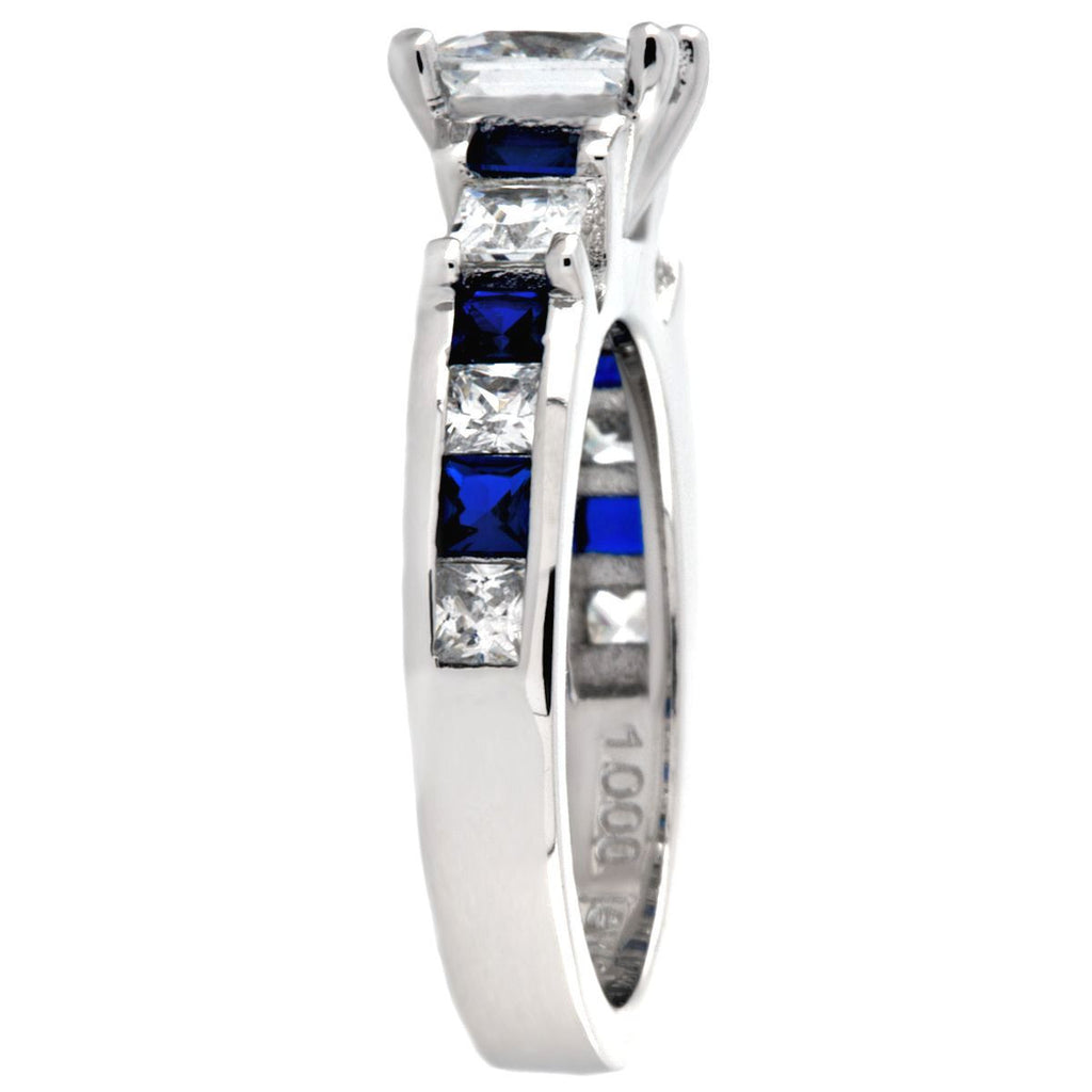 Olivia E: 2.14 ct Sapphire and Russian Ice Engagement Band Ring - Trustmark Jewelers - Engagement Rings - 2