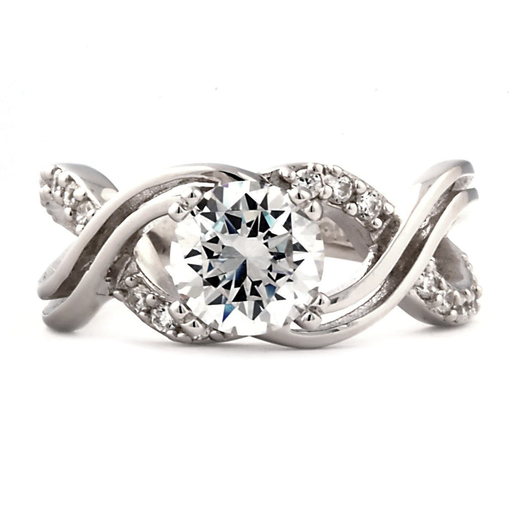 Kellie E: 2.26ct Russian Ice Diamond CZ Infinity Engagement Band Ring - Trustmark Jewelers - Engagement Rings - 1