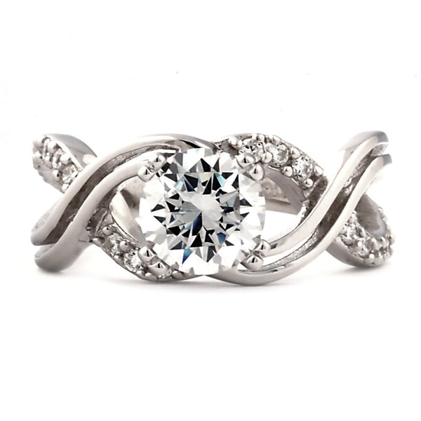 Kellie E: 2.26ct Russian Ice Diamond CZ Infinity Engagement Band Ring - Trustmark Jewelers - Engagement Rings - 1