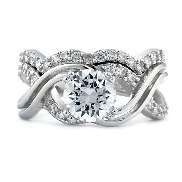 Kellie: 2.92ct Russian Ice Diamond CZ Infinity Symbol Wedding Ring Set - Trustmark Jewelers - Wedding Ring Sets - 1