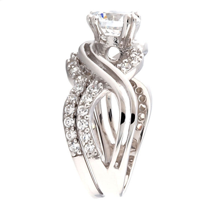 Kellie: 2.92ct Russian Ice Diamond CZ Infinity Symbol Wedding Ring Set - Trustmark Jewelers - Wedding Ring Sets - 3