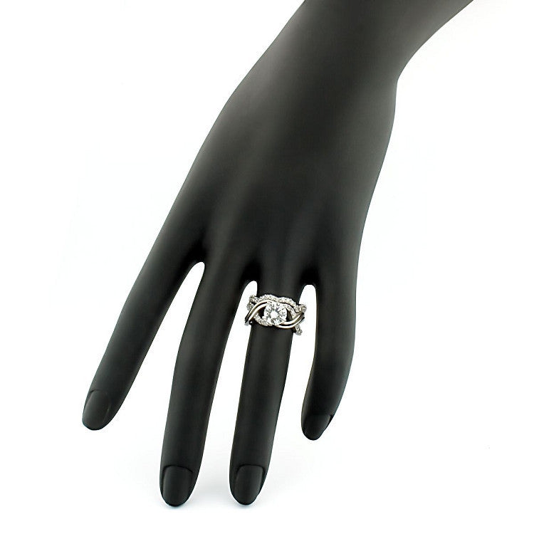 Kellie: 2.92ct Russian Ice Diamond CZ Infinity Symbol Wedding Ring Set - Trustmark Jewelers - Wedding Ring Sets - 4