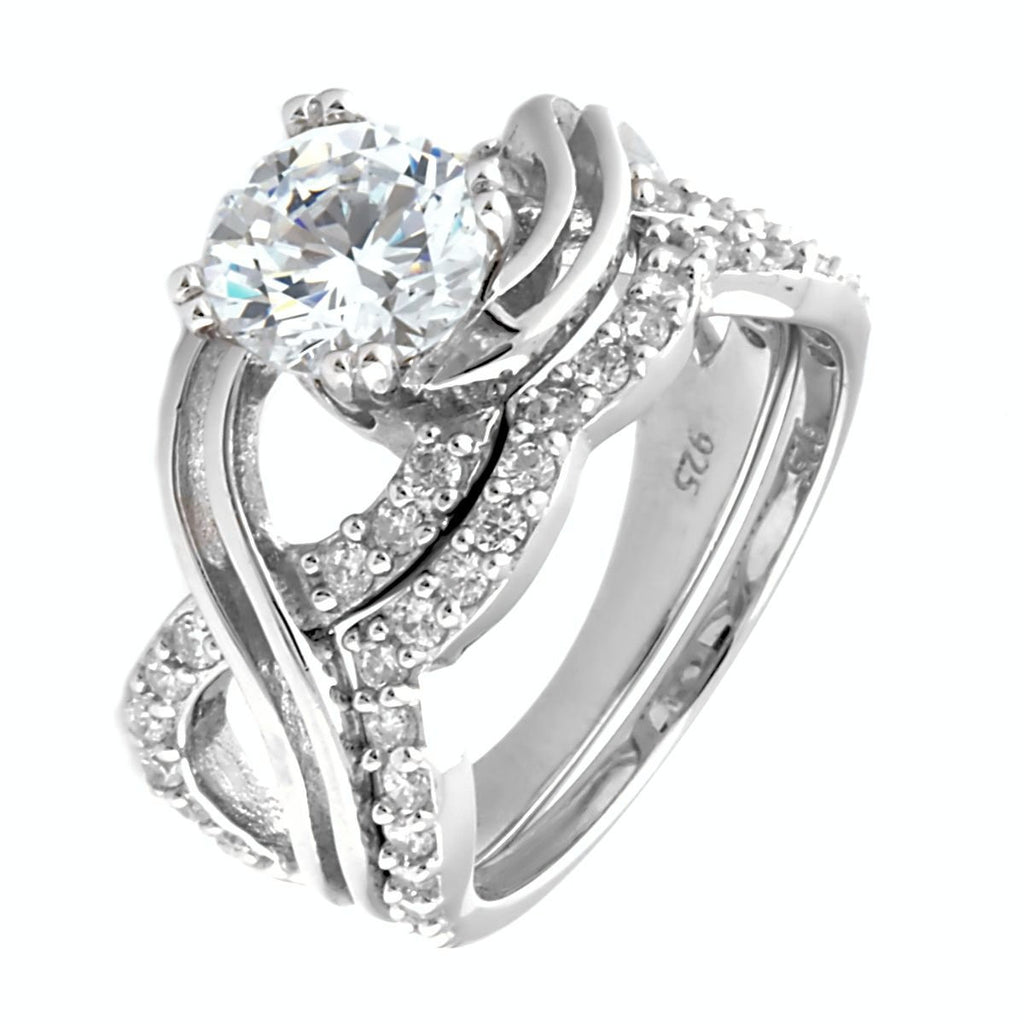 Kellie: 2.92ct Russian Ice Diamond CZ Infinity Symbol Wedding Ring Set - Trustmark Jewelers - Wedding Ring Sets - 2