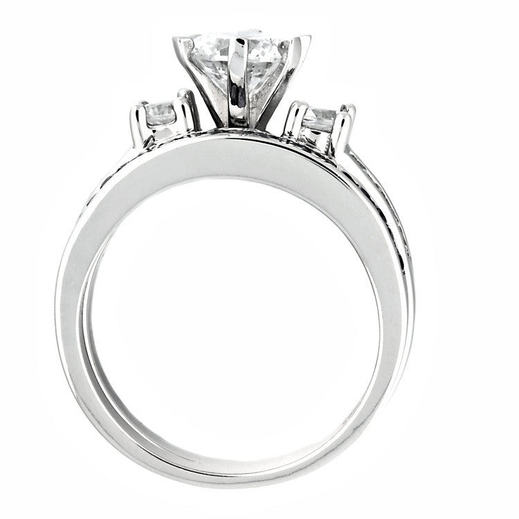 Lakoda AT: Stunning 1.31c IOF CZ and Amethyst 2 Piece Wedding Ring Set - Trustmark Jewelers - Wedding Ring Sets - 4