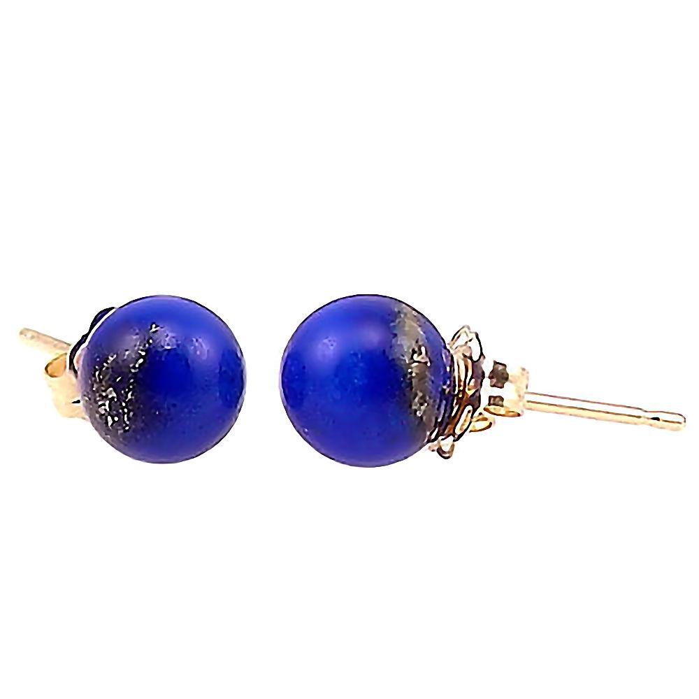 Lapis Lazuli Ball Stud Post Earrings 14-20 Gold Filled - TrustmarkJewelers.com