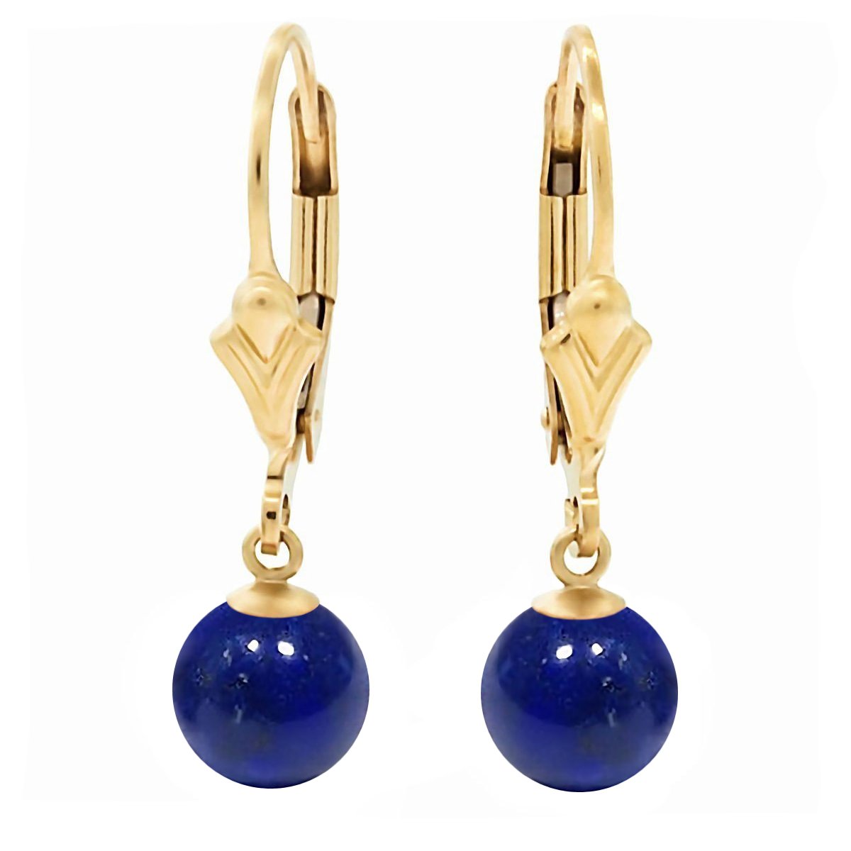 Lapis Lazuli Ball Drop Leverback Earrings 14-20 Gold Filled - Trustmark ...