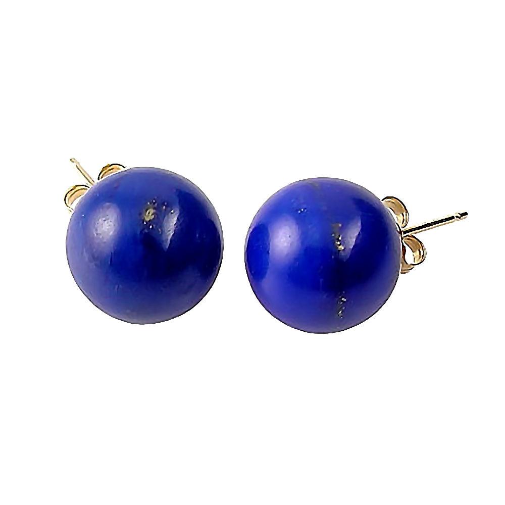 Lapis Lazuli Ball Stud Post Earrings 14-20 Gold Filled - TrustmarkJewelers.com