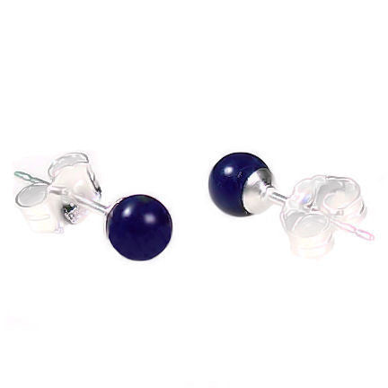 4mm Lapis Lazuli Ball Stud Earrings 925 Silver - Trustmark Jewelers - Earrings - 2