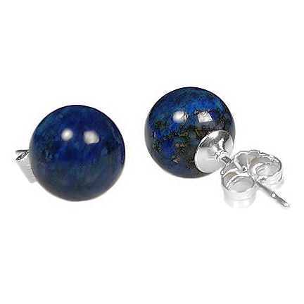 10mm Lapis Lazuli Ball Stud Earrings 925 Silver - Trustmark Jewelers - Earrings