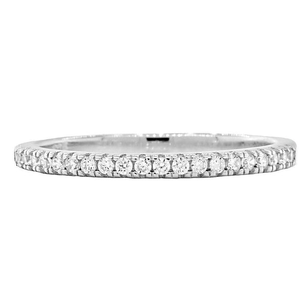 Acotas B: 0.315ct Russian IOF CZ Semi-Eternity Silver Wedding Band - Trustmark Jewelers - Wedding Bands