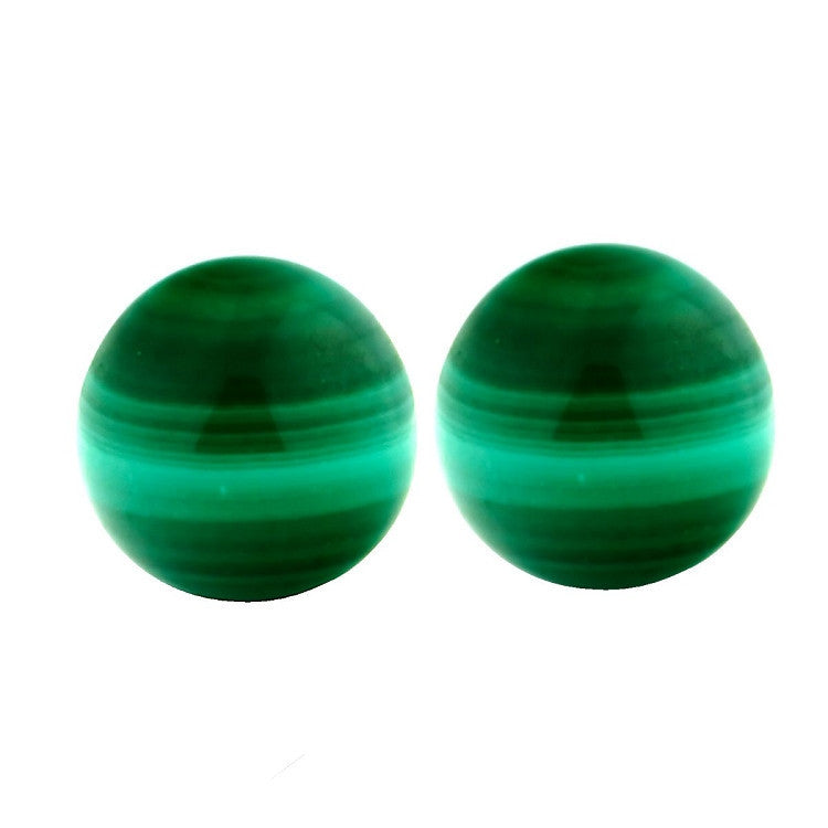 6mm Green Malachite Ball Stud Earrings Sterling Silver - Trustmark Jewelers - Earrings - 2