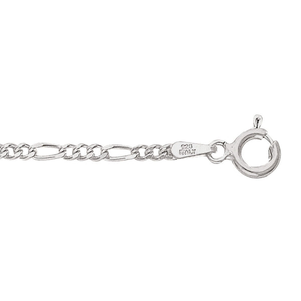 2.2mm 7 Inch AT Figaro Chain Bracelet 925 Sterling Silver - Trustmark Jewelers - Bracelets