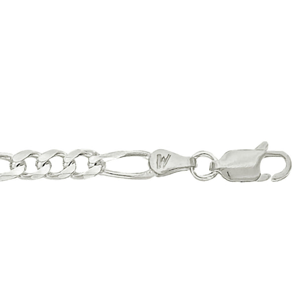 4.0mm 9 Inch AT Figaro Chain Bracelet 925 Sterling Silver - Trustmark Jewelers - Bracelets