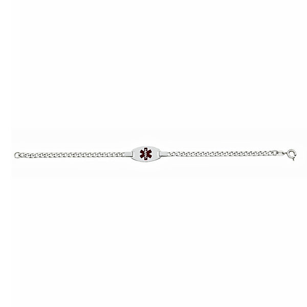 7 Inch Curb Chain Medical Alert ID Bracelet 925 Sterling Silver - Trustmark Jewelers - Bracelets