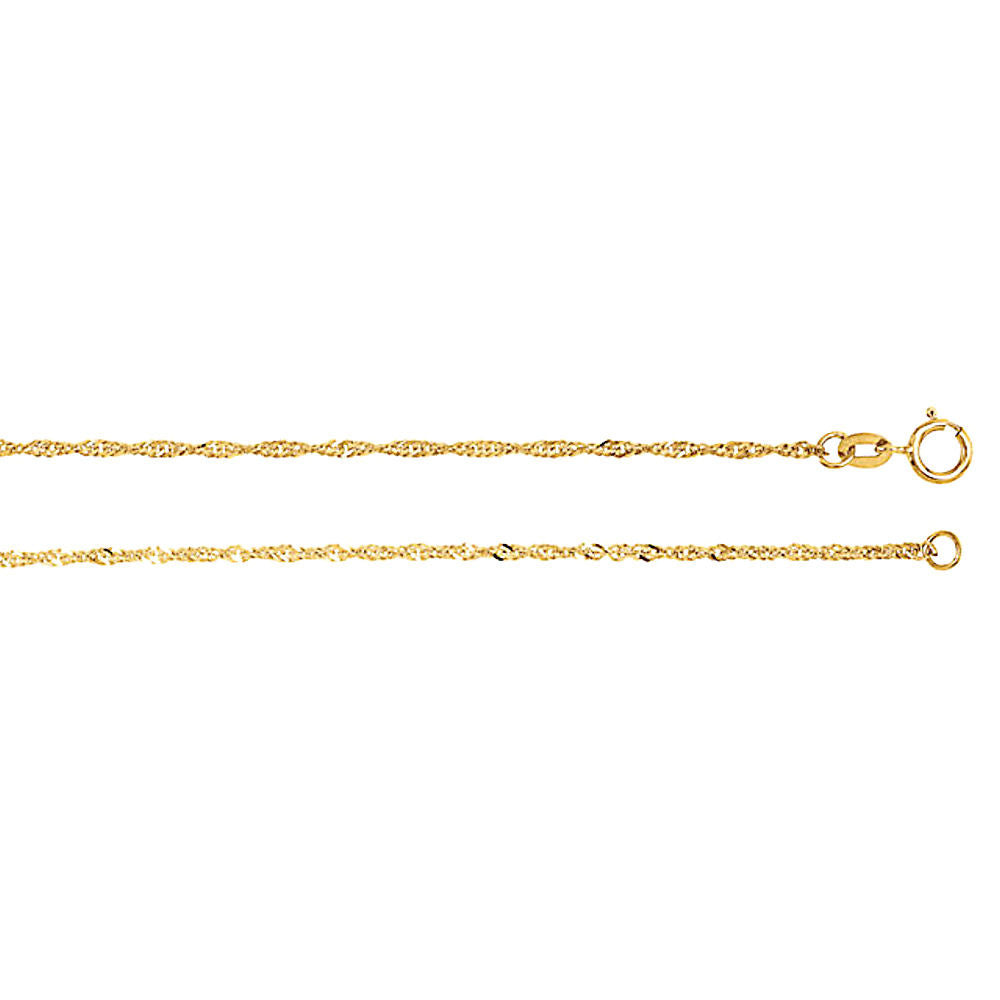 1.25mm Sparkling Singapore Chain 14K Yellow Gold, 16 Inches - Trustmark Jewelers - Chains and Necklaces - 1
