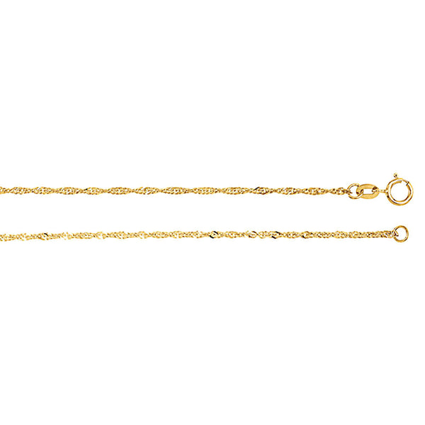 1.25mm Sparkling Singapore Chain 14K Yellow Gold, 20 Inches - Trustmark Jewelers - Chains and Necklaces - 1