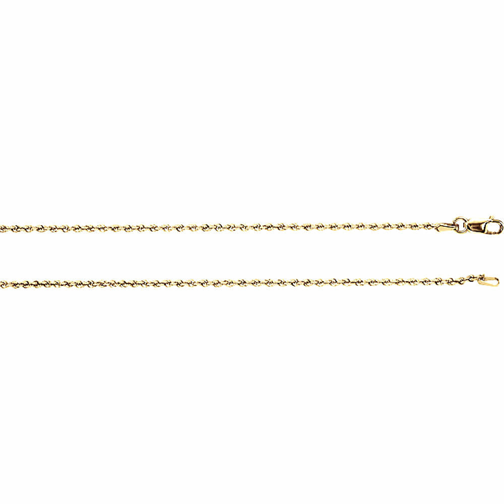 1.5mm Diamond-Cut Solid Rope Chain 14K Yellow Gold, 18 Inches - Trustmark Jewelers - Chains and Necklaces - 1