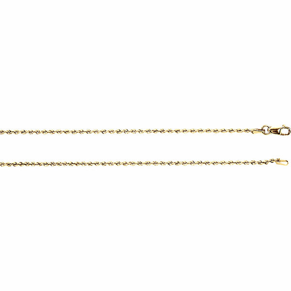 1.5mm Diamond-Cut Solid Rope Chain 14K Yellow Gold, 20 Inches - Trustmark Jewelers - Chains and Necklaces - 1