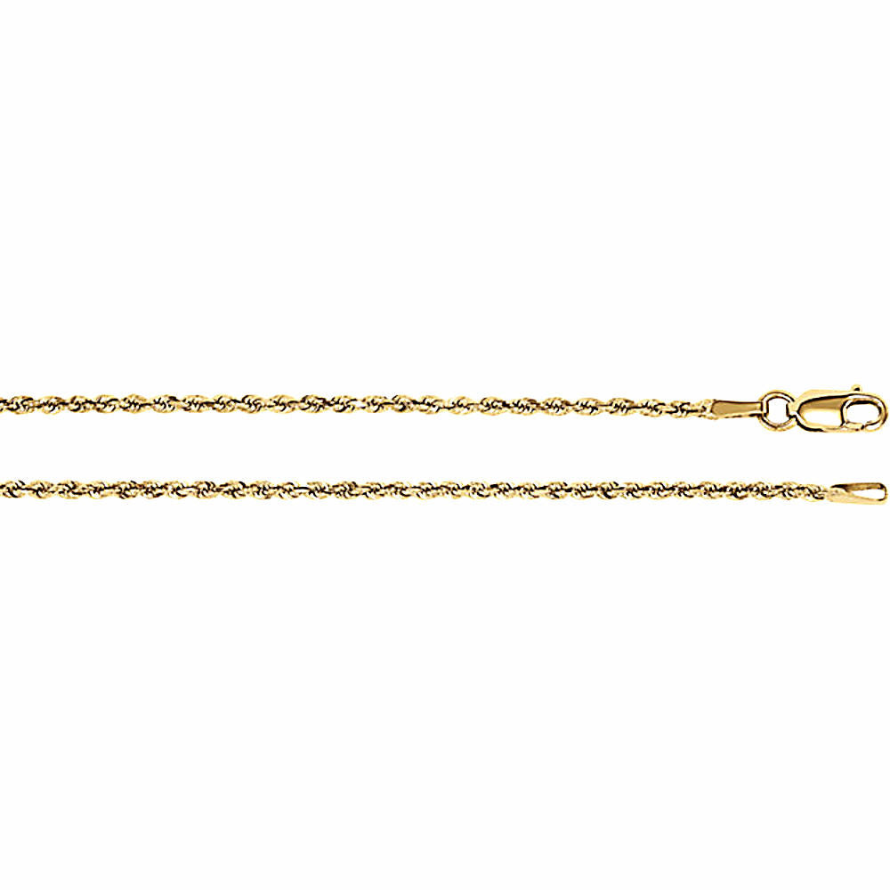 2.1mm Diamond-Cut Solid Rope Chain 14K Yellow Gold, 18 Inches - Trustmark Jewelers - Chains and Necklaces - 1