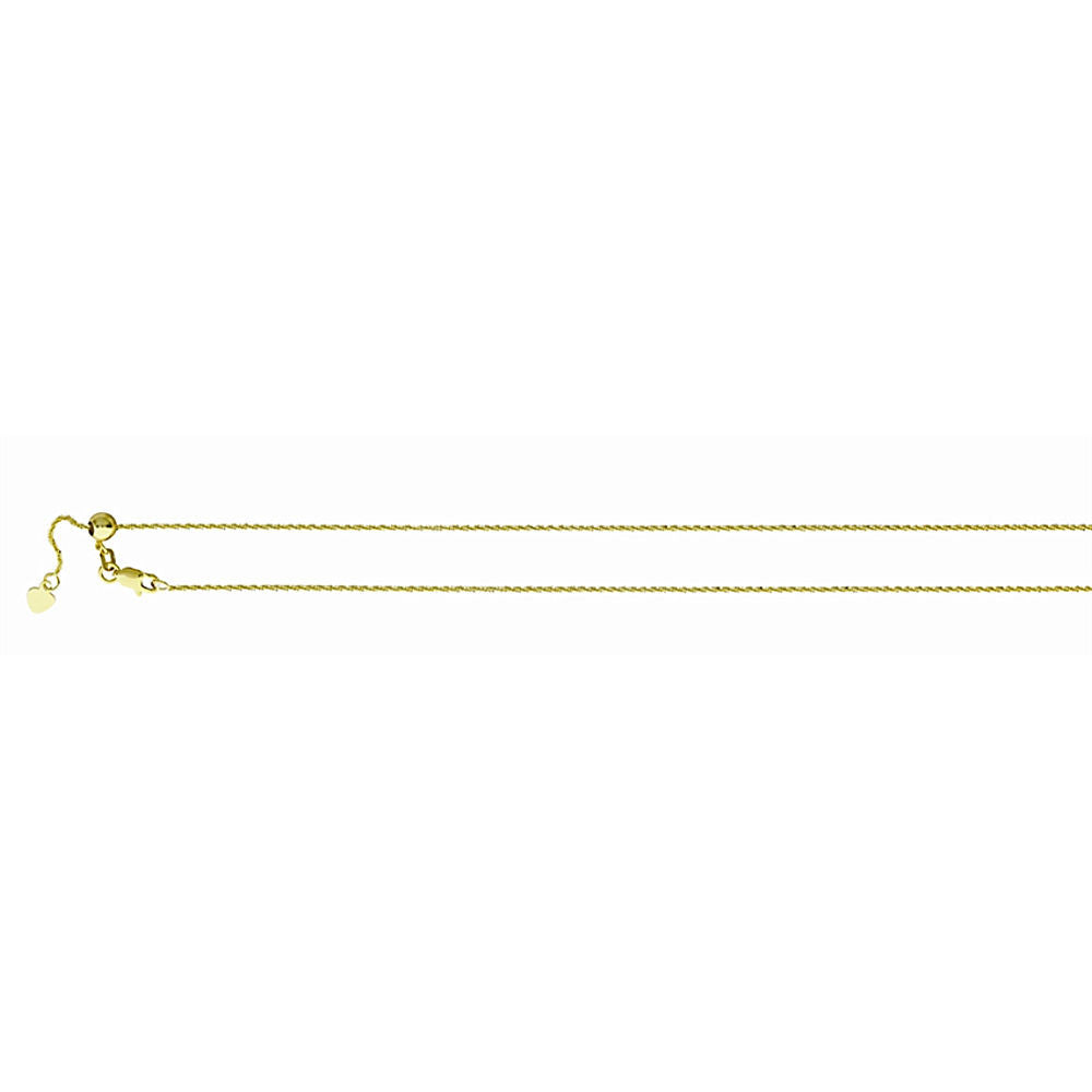 1.1mm Adjustable Sparkle Chain 14K Yellow Gold, 16 to 22 Inches - Trustmark Jewelers - Chains and Necklaces