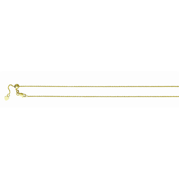 1.1mm Adjustable Sparkle Chain 14K Yellow Gold, 16 to 22 Inches - Trustmark Jewelers - Chains and Necklaces