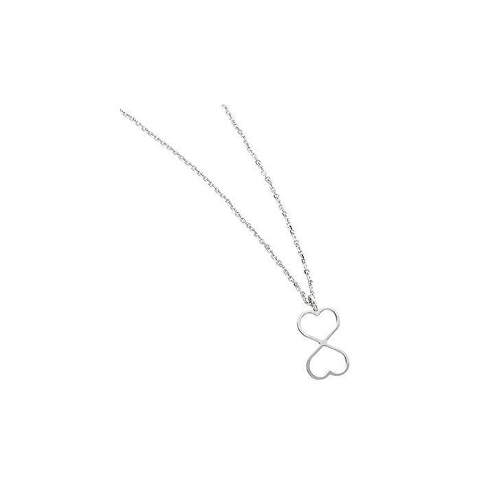 Fixed Station Double Heart Infinity Necklace 925 Sterling Silver - Trustmark Jewelers - Necklaces and Chains