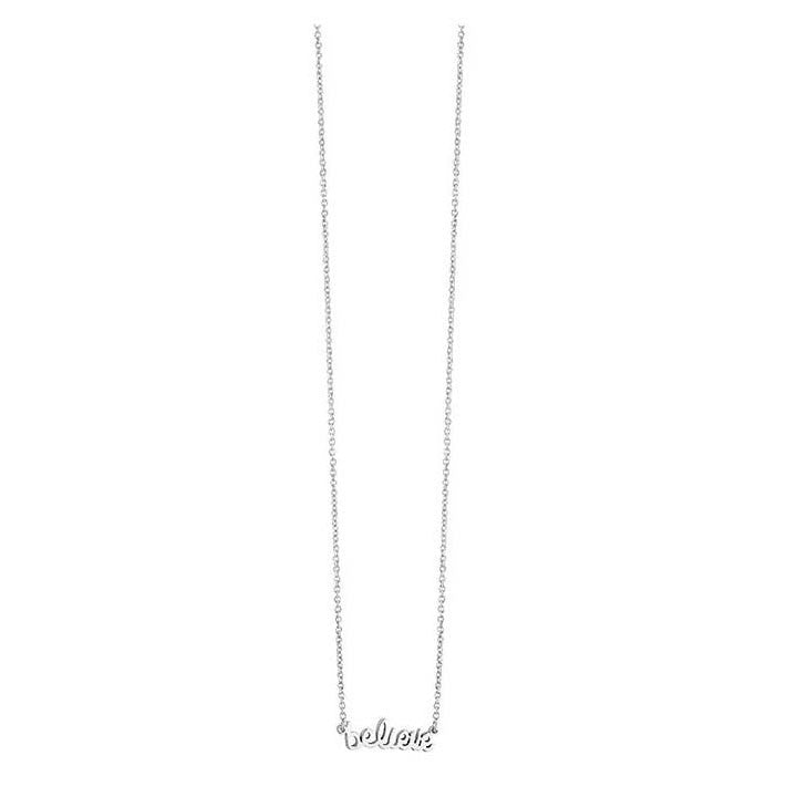 16-18 Inch "Believe" Script Word Necklace 925 Sterling Silver - Trustmark Jewelers - Necklaces and Chains