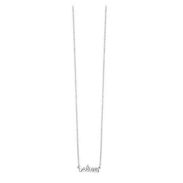 16-18 Inch "Believe" Script Word Necklace 925 Sterling Silver - Trustmark Jewelers - Necklaces and Chains
