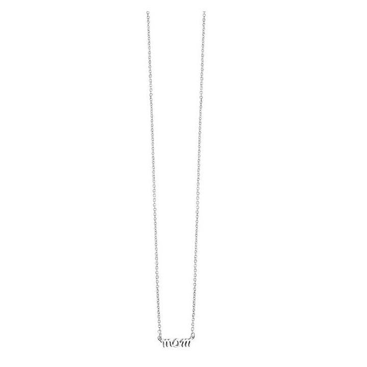 16-18 Inch "Mom" Script Word Necklace 925 Sterling Silver - Trustmark Jewelers - Necklaces and Chains