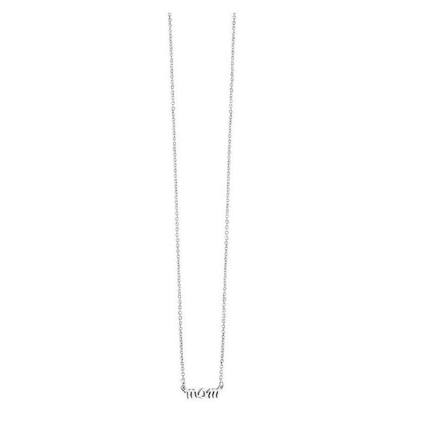 16-18 Inch "Mom" Script Word Necklace 925 Sterling Silver - Trustmark Jewelers - Necklaces and Chains