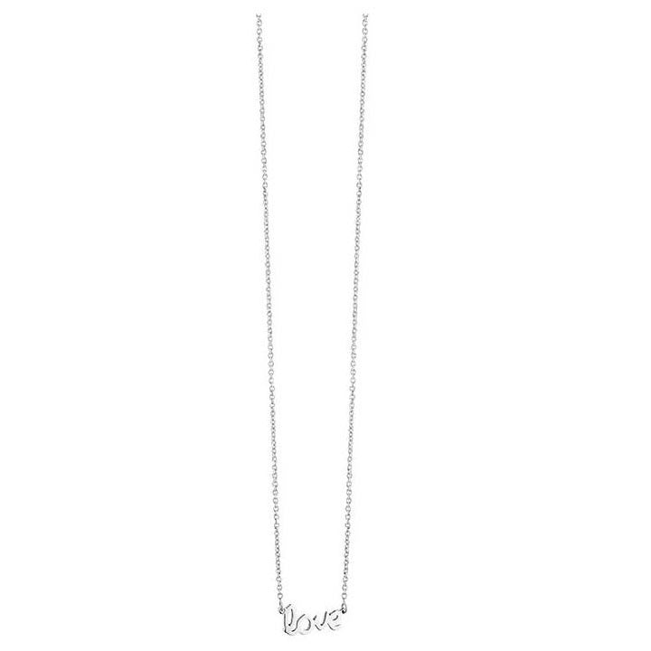 16-18 Inch "Love" Script Word Necklace 925 Sterling Silver - Trustmark Jewelers - Necklaces and Chains