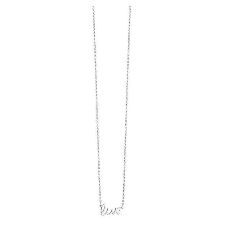 16-18 Inch "Live" Script Word Necklace 925 Sterling Silver - Trustmark Jewelers - Necklaces and Chains