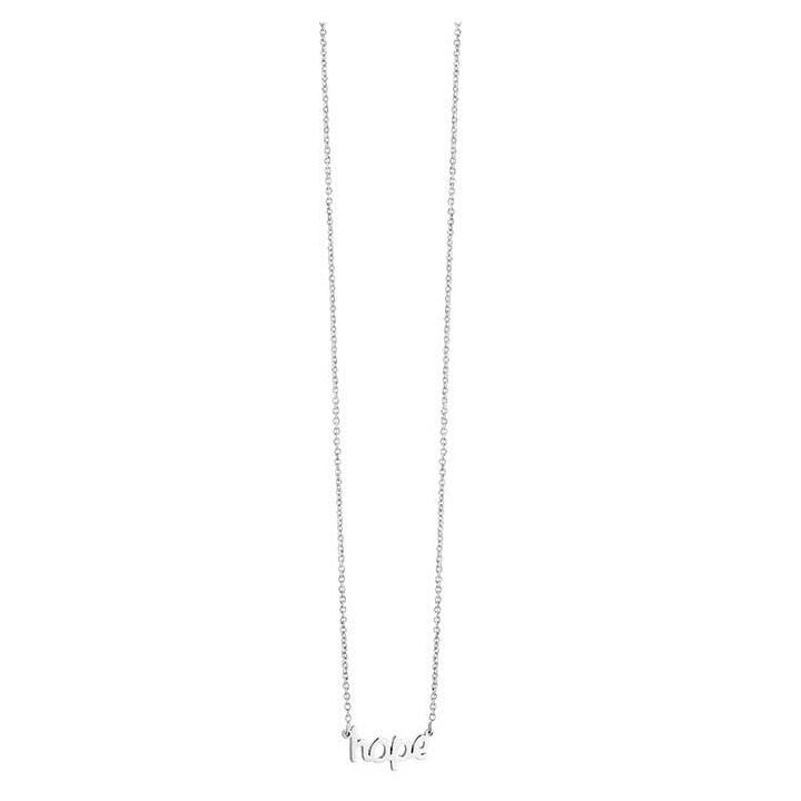 16-18 Inch "Hope" Script Word Necklace 925 Sterling Silver - Trustmark Jewelers - Necklaces and Chains