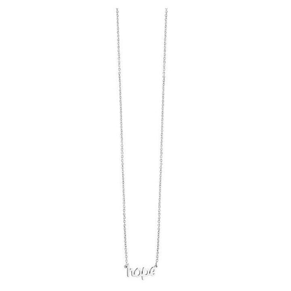 16-18 Inch "Hope" Script Word Necklace 925 Sterling Silver - Trustmark Jewelers - Necklaces and Chains
