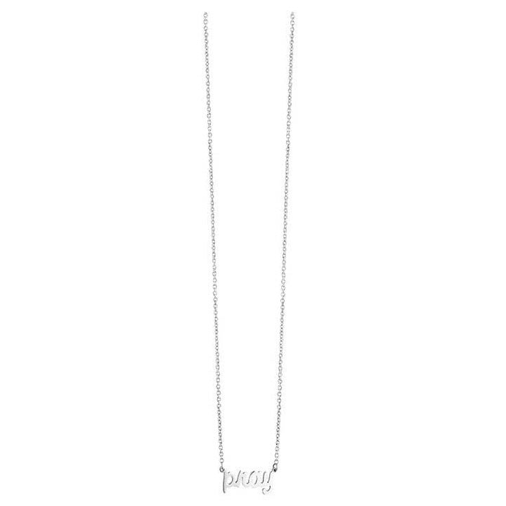 16-18 Inch "Pray" Script Word Necklace 925 Sterling Silver - Trustmark Jewelers - 