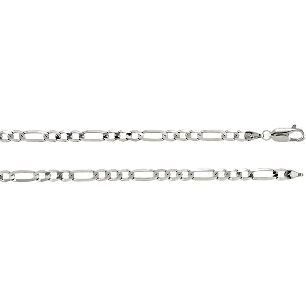 4.0mm Anti-Tarnish Figaro Chain 925 Sterling Silver, 18 Inches - Trustmark Jewelers - Chains and Necklaces - 1