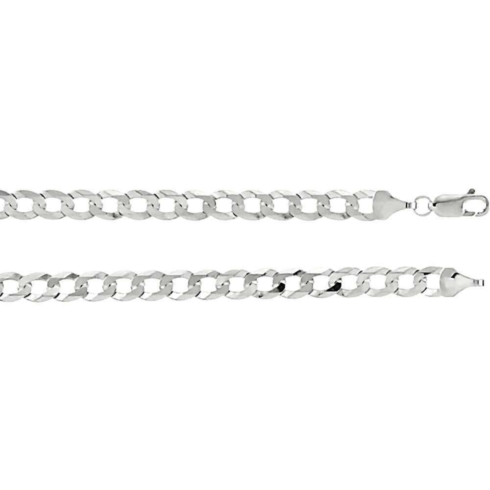 6.3mm Anti-Tarnish Curb Chain 925 Sterling Silver, 22 Inches - Trustmark Jewelers - Chains and Necklaces - 1