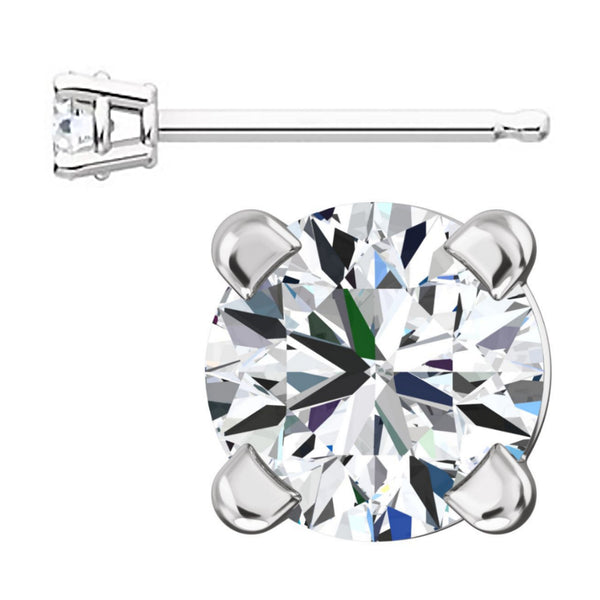 Hallie: 0.2ct Russian Ice Diamond CZ 3mm Cast Stud Earrings White Gold