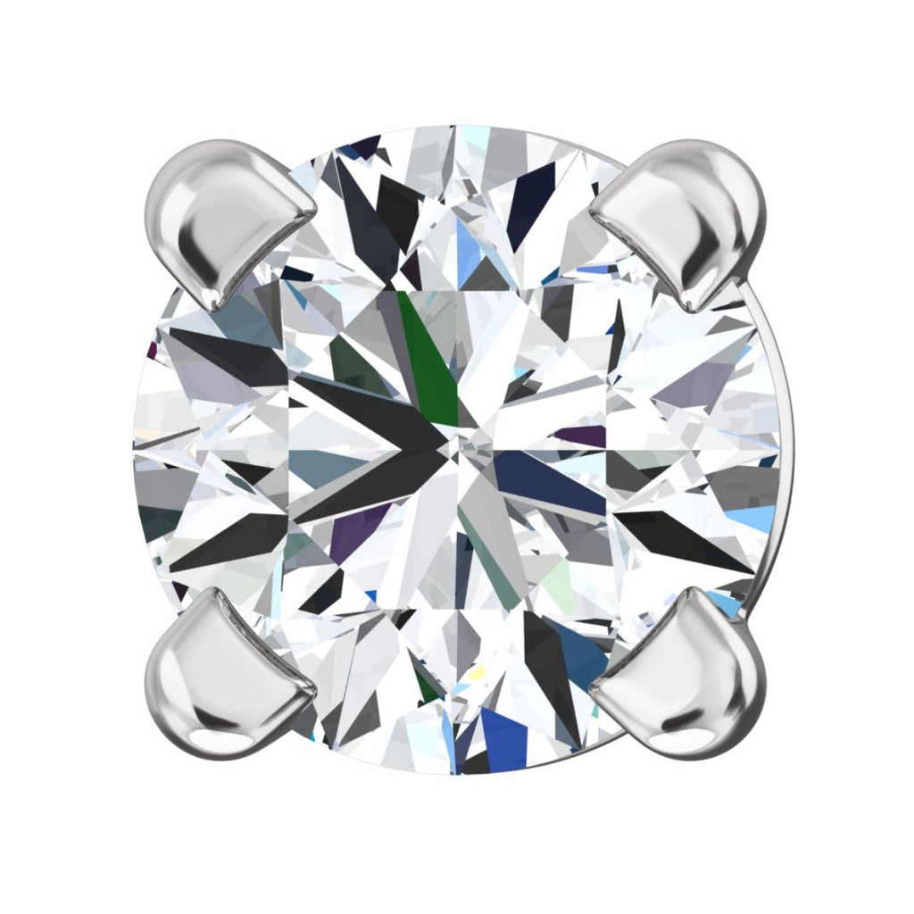 Hallie: 0.2ct Russian Ice Diamond CZ 3mm Cast Stud Earrings White Gold